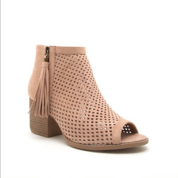 Perforated Warm Taupe Booties Last Few! - Picture 2 of 3